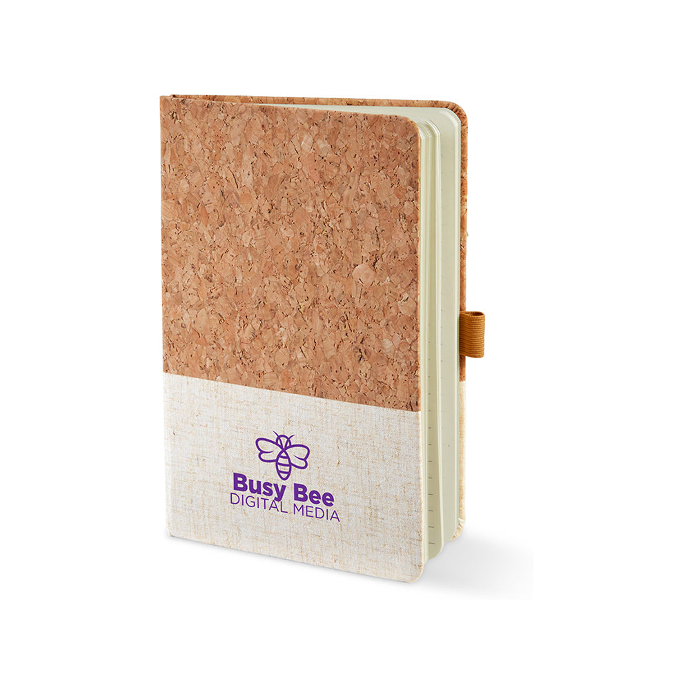 Hard Cover Cork & Heathered Fabric Journal